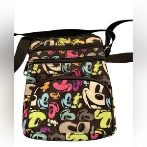 Disney Parks Mickey Mouse Multicolor Nylon Crossbody Handbag  - 6.25" x 8.5"